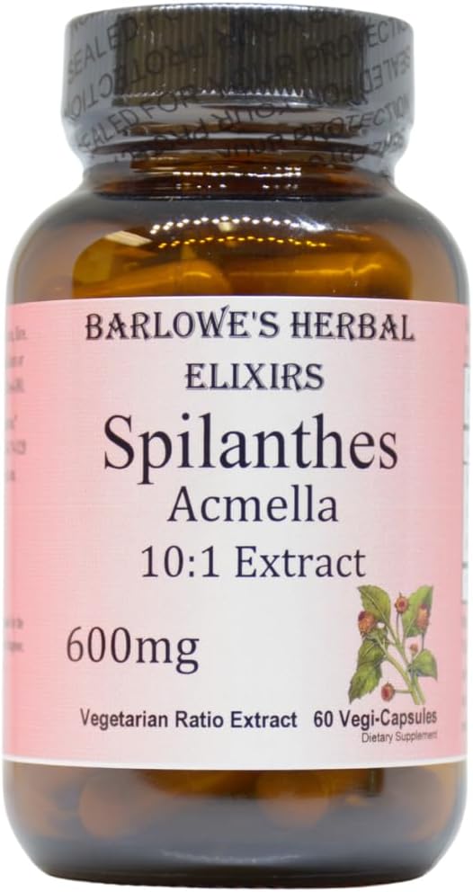 Spilanthes Acmella Extract | 600 mg Per Capsule | Herbal Supplement for Natural Wellness & Balance | 60 Vegan Capsules | Stearate-Free, Glass Şişed for Freshness