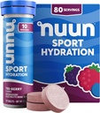 Nuun Sport Electrolyte Tabletleri, Magnezyum, Pyum, Chloride & sodyum, Gluten Free & Vegan, Tri-Berry, 8 Pack (80 Hizmet Toplamı)