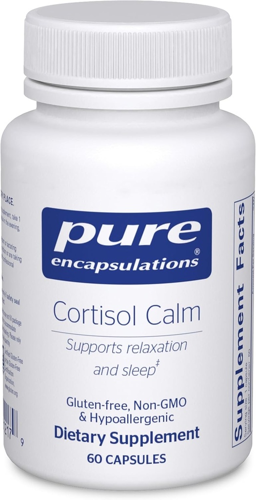 Pure Encapsulations Cortisol Calm - Destekler Cortisol Health & Relaxation - Contains Ashwagandha & L-Theanine - Restful Sleep - 60 Capsules