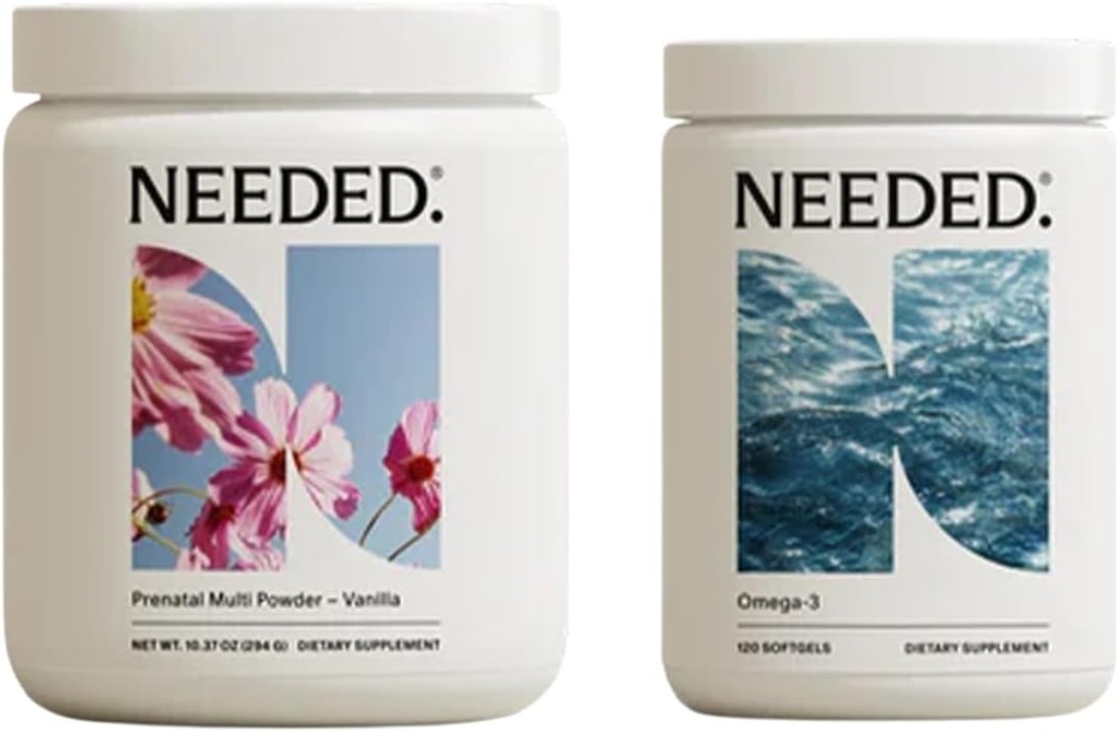 Gerekli. Vanilla Prenatal Multivitamin Toz & Omega-3 Paket | Hamile ve Postpartum Desteği