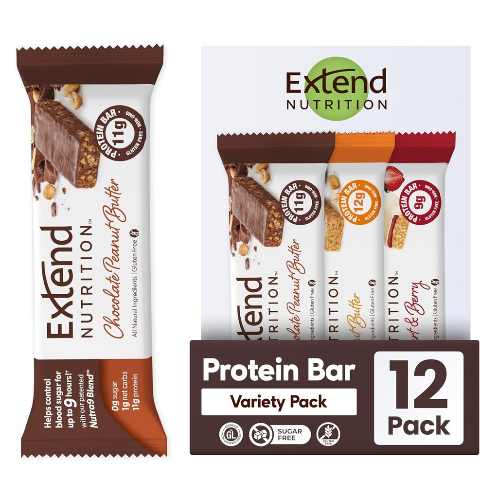 Sugar Free protein Bars, Perfect Diabetic Snacks, High protein ve Fiber, Açlık Kontrol & Steady Energy, Low Carb, Keto Friendly (12 Count, Diversity Pack)