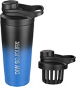 DIW 24 oz Shaker μπουκάλι, Αδιάβροχη φιάλη με μείγμα χάλυβα με το θόρυβο-ελεύθερο σχεδιασμό, μονωμένο κύπελλο αναδευτήρα μετάλλων για τις πρωτεΐνες και πριν την προπόνηση, Gym Shaker Κύπελλο (Black&Blue)