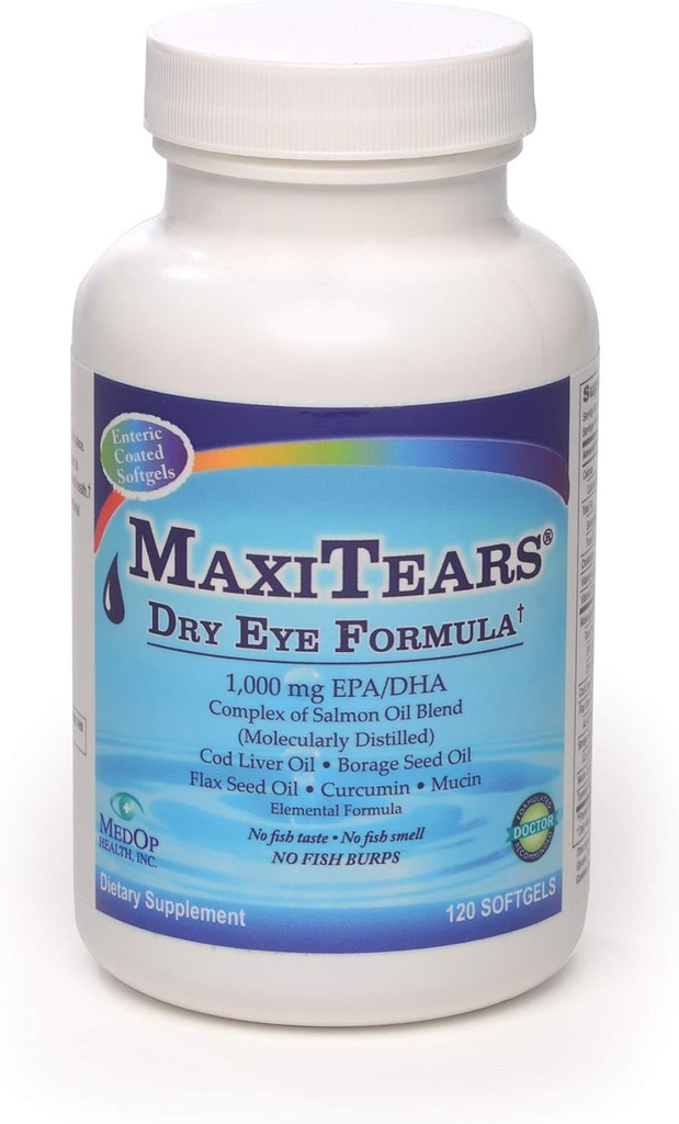 MedOp MaxiTears® Kuru Eye Formula 120 yumuşakgels, 1bottle