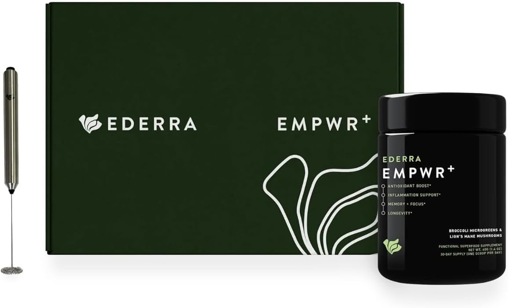 EMPWR+ | Premium Broccoli Microgreens and Lion's Mane Mushrooms Supplement | with Sulforaphane for Betterd Longevity | Supports Cognitive Health, Memory, Focus | 30 günlük hizmet