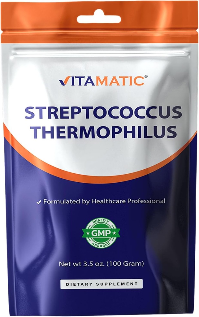 Vitamatic Streptococcus Thermophilus Probiyotik Toz - Digestive Health Support - 100 Gram (3.5 OZ) - 100 Hizmet