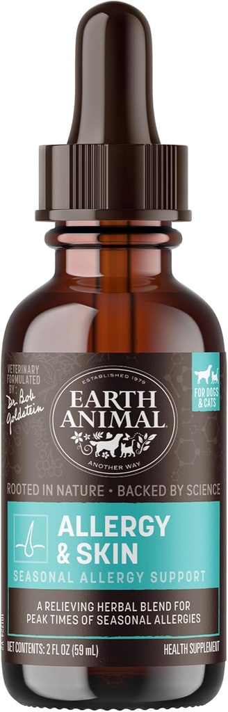 Dünya Hayvanı Apothecary Liquid Supplement - Antivirüs & Skin Herbal Remedies for Dogs & Cats - 2 fl oz