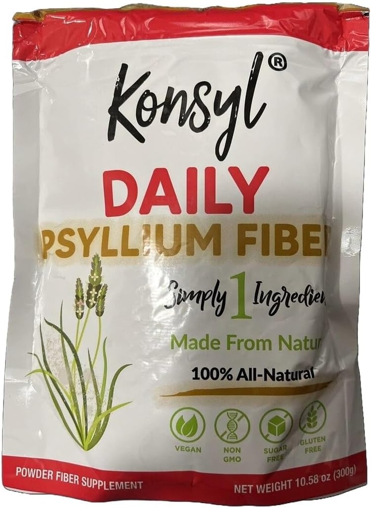 Konsyl Daily Psyllium Fiber - Non-GMO, Vegan, Keto-Friendly, Fiber Toz Supplement - Supports Digestive Health - 300g / 10.58 oz ( 01 paketi)