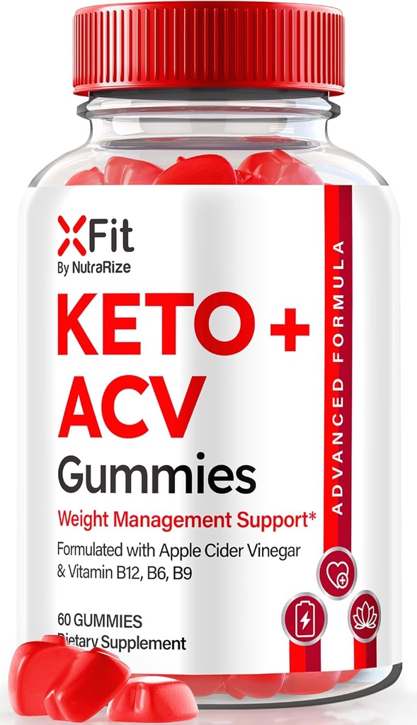 NutraRize Xfit Keto Gummies για την απώλεια βάρους, επίσημη X Fit Keto+ACV Gummies, όλα-φυσικά μηλίτη μήλο κρασί 1000MG, Premium Gummy για την υγεία και την καταλληλότητα, Gomitas κριτική (60 Gummies)