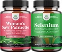Kadınlar ve Pure Selenium için Ekstra Kuvvetli Saw Palmetto - Saç Kaybı için Saç Vitaminleri - Antioksi Supplement ve Natural Immune ATM
