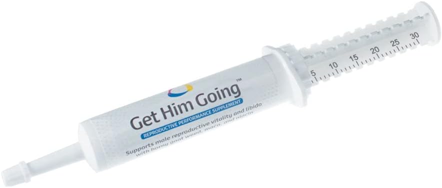 Breeder’s Edge Get Him Going, συμπλήρωμα αναπαραγωγικής απόδοσης για αρσενικά σκυλιά και γάτες, υποστηρίζει Libido, ενέργεια, ισορροπία ορμονών και γονιμότητα, Horny κατσικίσιο ζιζάνιο, Maca, Ashwagandha, Made in USA, 30 ml