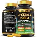 Rhodiola Rosea Supplement - 8in1 Formula - Ashwagandha, Turmeric, Berberine, Maca, Chamomile, Green Tea ve Black Pepper - Nutrient Rich - 150 Vegan Capsules