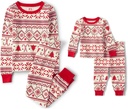 The Children's Place Baby Group 1-Family Matching, Christmas Pajama Sets, Cotton, Fairsile-Red
