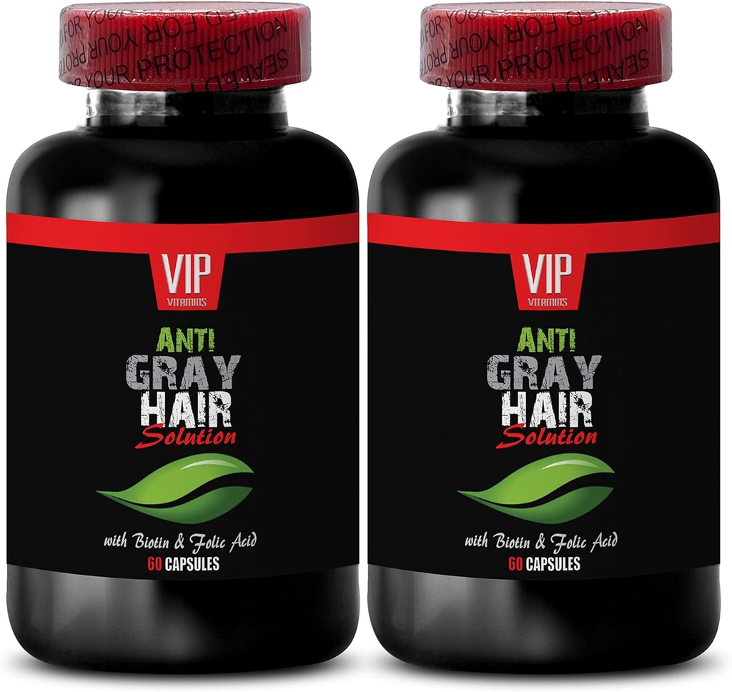 Pure Biotin Toz - Gray Saç Çözümü - Anti gri saç formülü, gri saç hapları, gri saç çözümü, gri saç takviyesi, gri saç takviyesi tersine çevirmek için gri saç takviyesi - 2B 120 Caps