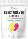 Mikro Malzemeler Hydration Electrolyte Toz, 1 lb (69 Hizmet) | Lemon Raspberry Flavor | High Properties P (1.000 mg) + Coconut Water & Real Lemon Juice | No Sugar, Keto Friendly | Non-GMO
