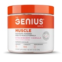 Genius Brand Genius Muscle - Muscle Health Supplement for growth, Endurance & Recovery - Non-Hormonal Formula - 6 Organik Mushrooms - Doğal Olarak Saklanmış - 30 Hizmet - Strawberry Vanillailla