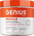 The Genius Brand Genius Μύες - Μύες συμπλήρωμα υγείας για την ανάπτυξη, την αντοχή και την ανάκτηση - Μη ορμονική Φόρμουλα - 6 Βιολογικά Μανιτάρια - Φυσικά-γλυκασμένα - 30 Υπηρεσίες - Βανίλια Φράουλα