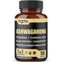 Ashwagandha Extract Capsules 7 Herbal Materialss 8050 mg - PEugreek, Maca, Turmeric, Rhodiola, Ginger & Black Pepper - Sleep, Spirit, Immune & Energy Support - 5-Month Supply
