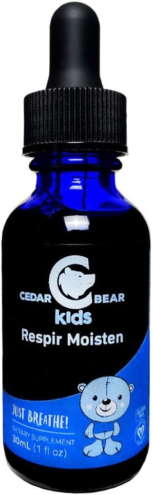 Cedar Bear Respir Moisten for Kids a Liquid Herbal Supplement That Moisturizes and Soothes Irritated Respiratory Tounds and Relieves Occasional Kuru Coughs 1 Fl Oz
