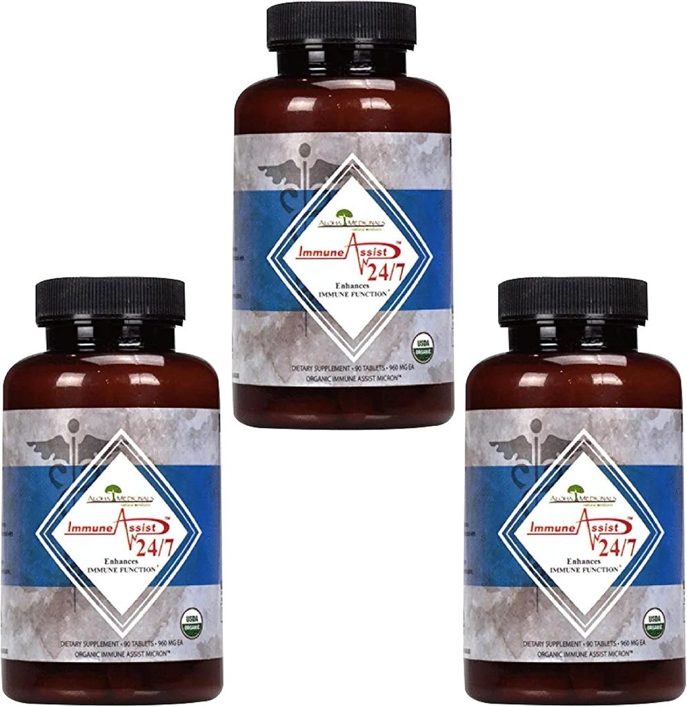 Aloha Medicinals – Immune Assist 7/24, Organik Mushroom Supplement, Immune Support Supplement, 90 Tablet Her, 3 Paket