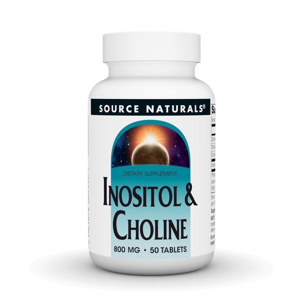 Source Naturals Ινοσιτόλη & Χολίνη 800 mg Υποστηρίζει Υγιεινή λειτουργία νεύρων - 50 δισκία