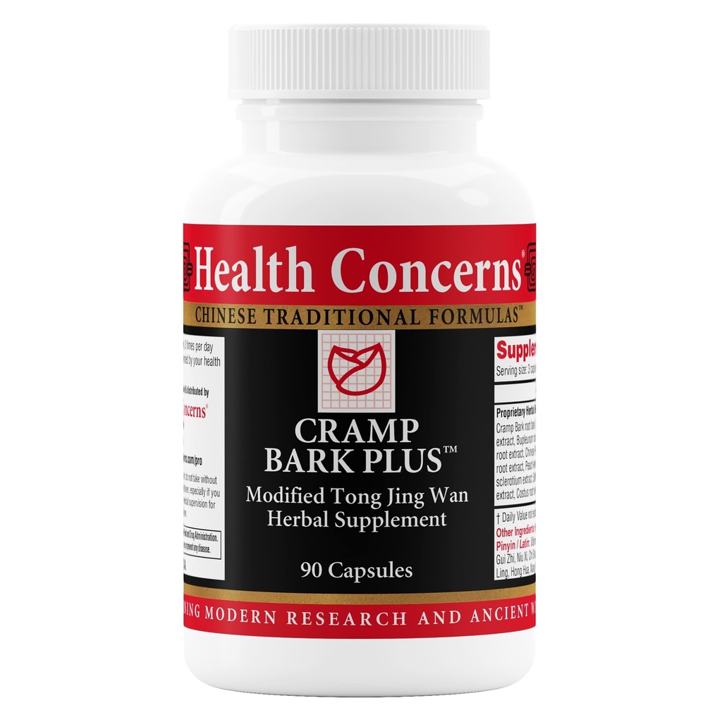 Υγεία Ανησυχίες Cramp Bark Plus – Εμμηνορρυσιακό Cramp Ανακούφιση & Ορμονική Ισορροπία – Υποστήριξη κυκλοφορίας – Dong Quai, Μαύρο Cohosh, Bupleurum & Κινέζικα Βότανα – Συμπλήρωμα βοτάνων για γυναίκες – 90 κάψουλες