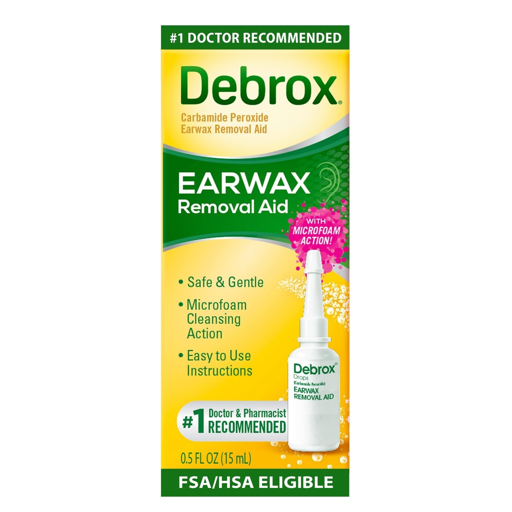 Debrox Aut Wax Αποσπώμενες σταγόνες, Gentle Microfoam Aut Wax Remover, 0.5 Fl Oz