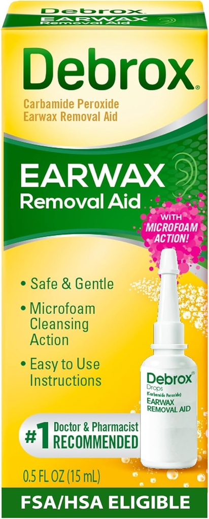 Debrox Ear Wax Removal Drops, Gentle Microfoam Ear Wax Rer, 0,5 Fl Oz