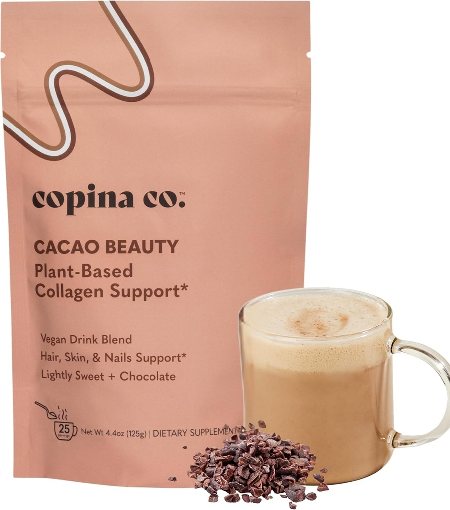 Copina Co. Cacao Beauty Vegan Collagen Booster Drink Blend: Plant-based Collagen support Smoothie Drink Vegan Creamy Blend 