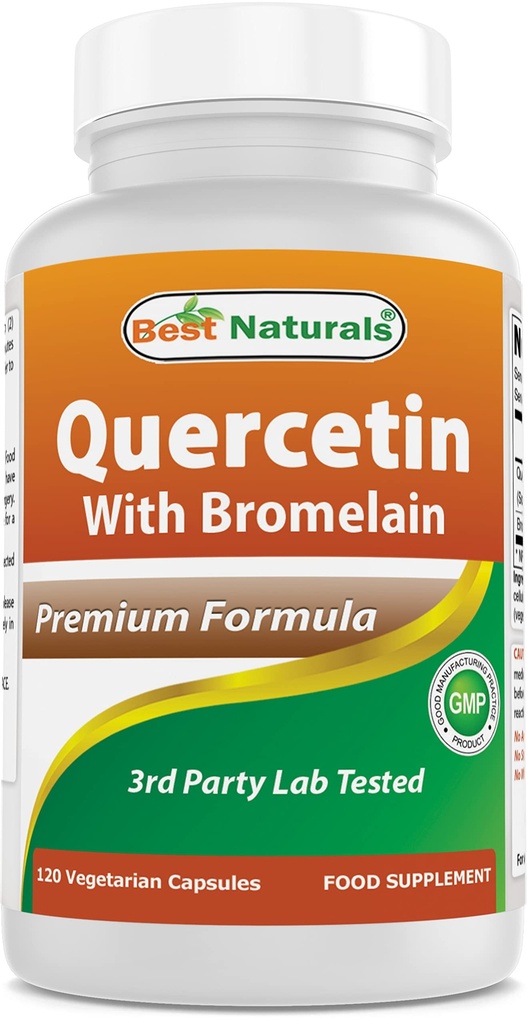 Bromelain Veggie Capsule ile En İyi Doğals Quercetin & 165 mg of Bromelain (2400 GDU/g) 120