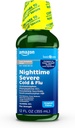 Basic Care Nighttime Severe Cold & Flu Liquid, Original, 12 fl oz (Pack of 1)