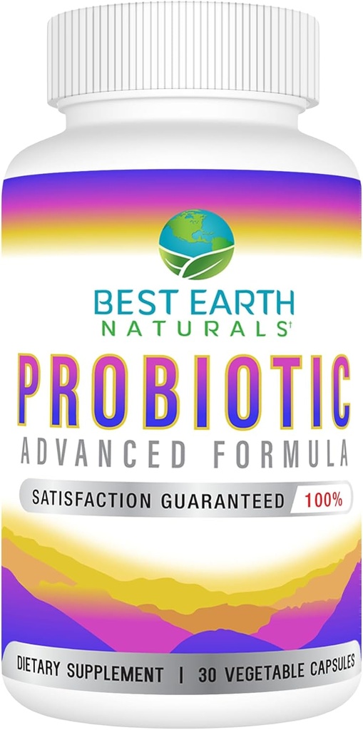 Best Earth Naturals Probiyotiks Advanced Formula for Women and Men with 575 Milyar CFU - 30 Capsules (30 Day Supply)
