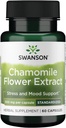 Swanson Chamomile Çiçeki 500 Milligram Standartlaştırıldı %1.2 Apigenin 6 mg başına Capsule 60 Capsules