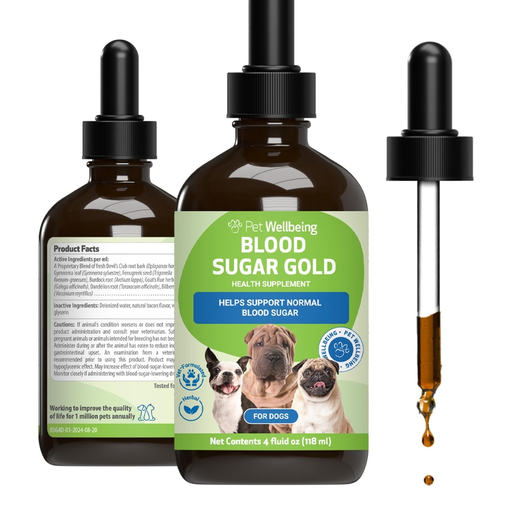 Pet Wellness - Blood Sugar Gold Value Dimension for Dogs & Cats - Natural Support for Health Blood Sugar Levels in Your Pet with Diabetes - 4 oz (118 ml)
