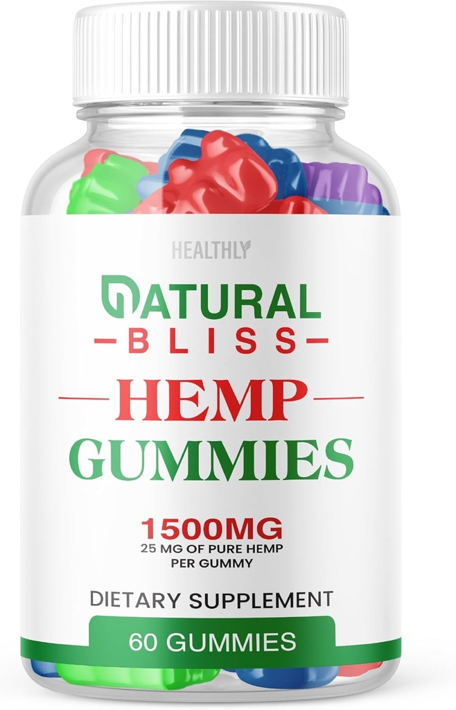 Φυσικό Bliss Gummies - Επίσημη Φόρμουλα - Φυσικό Bliss Hemp Gummies Premium Blind NaturalBliss Gummies 25mg κάνναβη ανά Gummy, 1500mg κάνναβη ανά μπουκάλι Advanced Formula Hemp Extract Gummy (60 Gummies)