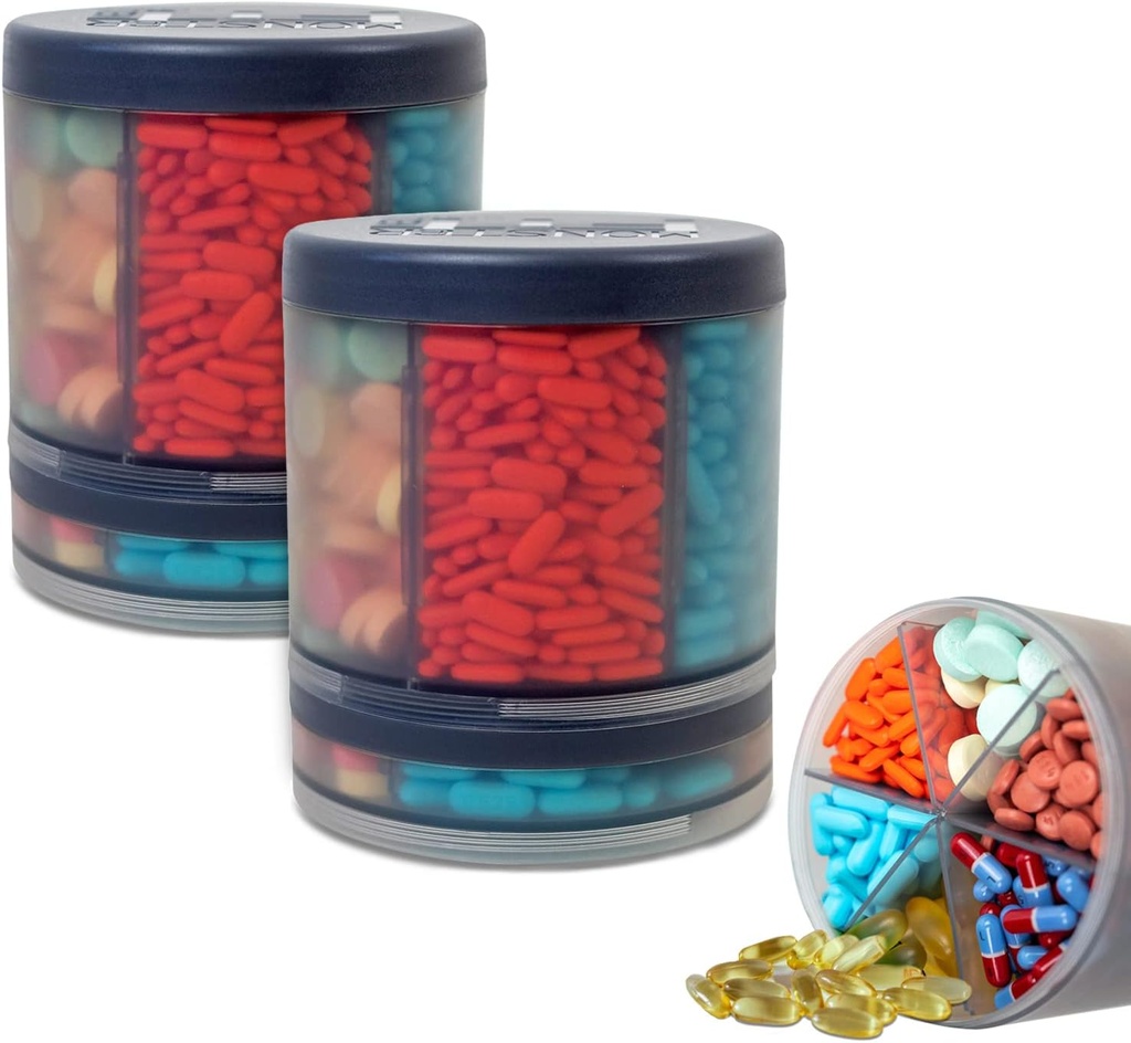 Monster Supplement Pill columns, Medicine, Drug, Portable Detachable Travel Med Holder Konteyner, Vitamin Storage Box, Lifetime Subscription to Medi security App (Monster Fit 10-2 Pack)