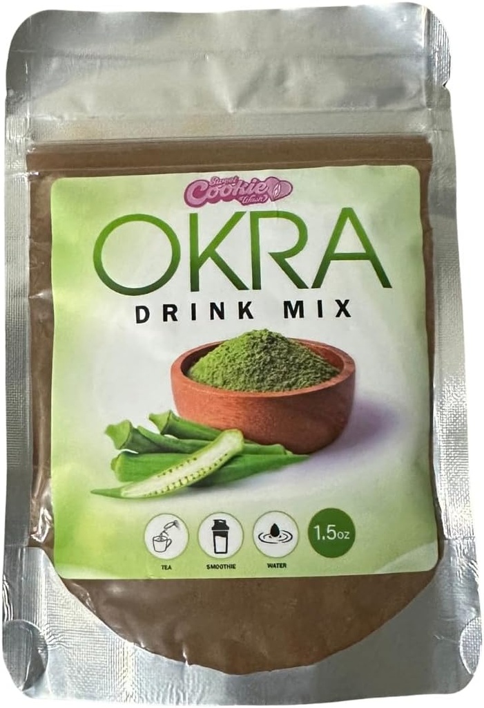 Cookie Wash Okra συμπλήρωμα μείγμα ποτών - Okra σκόνη για τσάι & smoothies 3oz