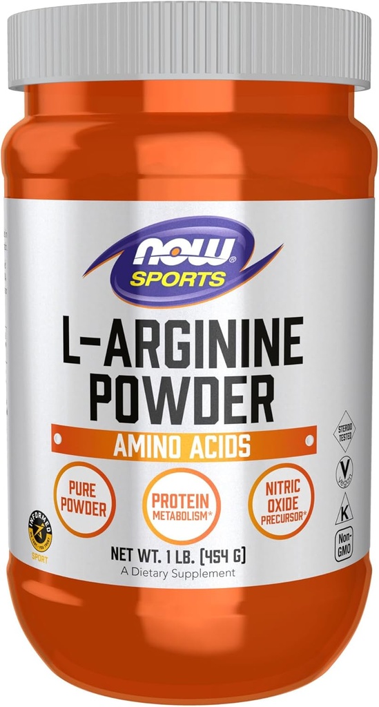 Şimdi Spor Beslenme, L-Arginine Toz, Nitrik Oksit Precursor, Amino Asits, 1-Pound