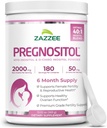 Zazzee PREGNOSITOL Toz, 6 Ay Supply, Myo-Inositol ve D-Chiro-Inositol 40:1 Ferttitude Assembly, Free Scoop for Exact Dosage, Premium Balanced Formula, 183 Hizmet, Vegan, All-Dosage