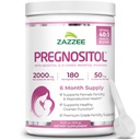 Zazzee PREGNOSITOL Toz, 6 Ay Supply, Myo-Inositol ve D-Chiro-Inositol 40:1 Ferttitude Assembly, Free Scoop for Exact Dosage, Premium Balanced Formula, 183 Hizmet, Vegan, All-Dosage
