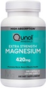 Qunol Μαγνήσιο επιπλέον δύναμη 420mg, χορτοφαγικά & χωρίς γλουτένη, 240 κάψουλες