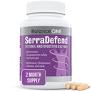 Erkekler ve Kadınlar için Proteolytic & Digestive Enzymes ile BİR Biyofilm Savunması - Serrapeptase, Nattokinase, Pro, Cellulase - 60 Capsules, 2 Ay Supply - SerraDefendend