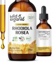 Wild & Organic Rhodiola Rosea Tincture - Mood Support - Rahatlama Rhodiola Supplement - Kök Ekstraksiyonu - Vegan, Sugar & Alkol Özgür - 2 fl ozz