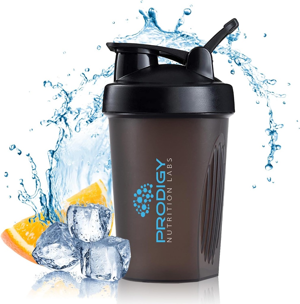 Prodigy Nutrition Labs Premium Shaker Şişe Protein Shakes ve Pre Workout -14 Ounce (Black) için Mükemmel
