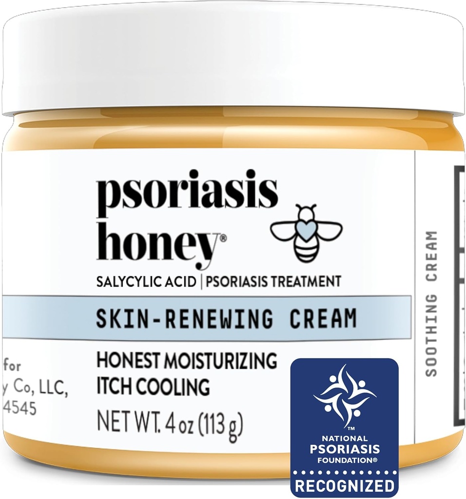 PSORIASIS HONEY Skin-Renewing Cream - Eczema & Seborrheic Dermatitis Cream - Psoriasis Treatment for Skin, Redness & Itch Relief (4oz)