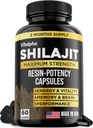 Giyim-Potency Shilajit Capsules (% 50 Fulvic Acid) - 500 mg Max Potency - Organik Shilajit - ABD'de 85+ Trace Minerals - Monthly Supply - 60 Count