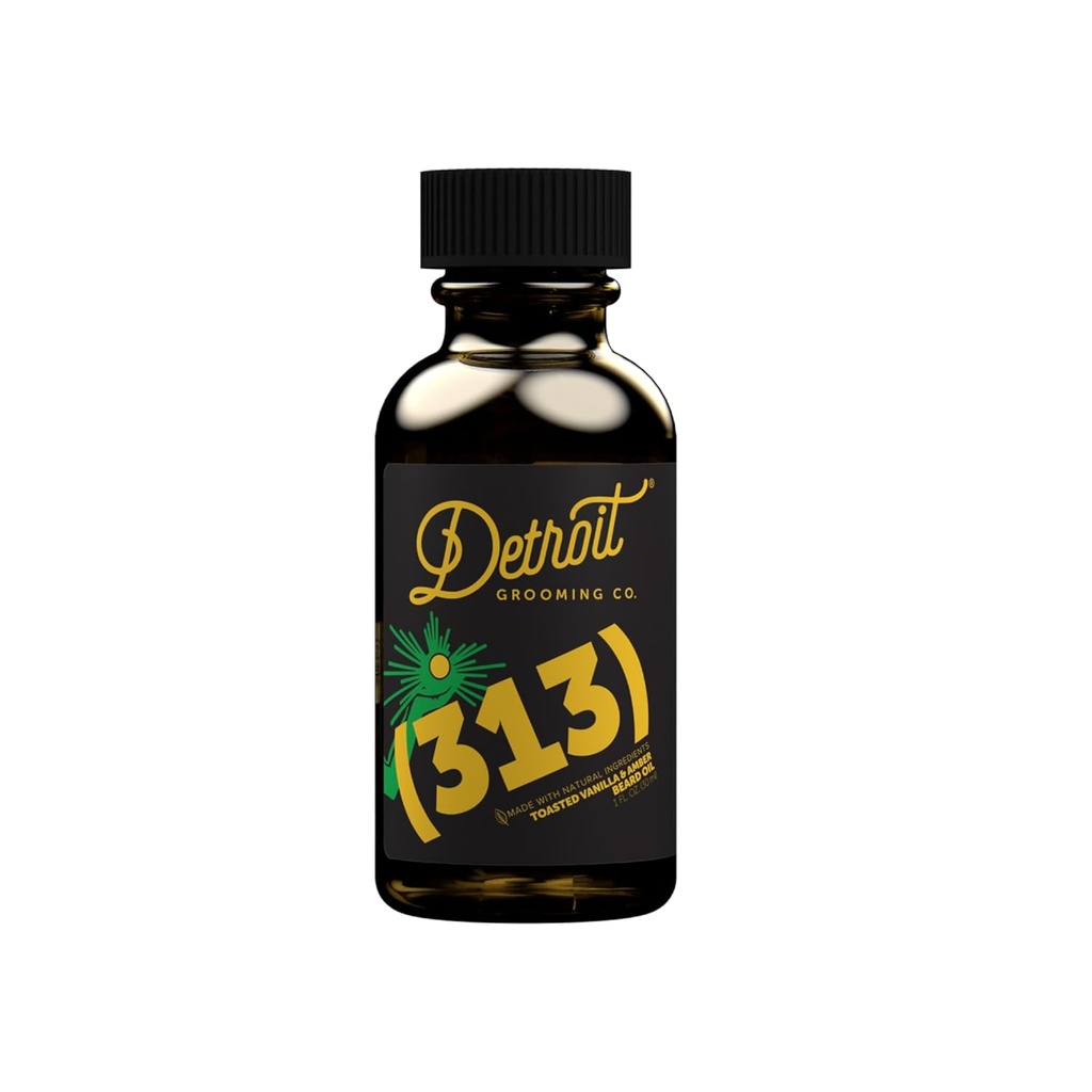 Detroit Grooming Beard Oil | Hydrating & Nourishing Formula with Sweet Almond & Vitamin E | Tosted Vanilla & Amber • 313 Scent (1 oz)