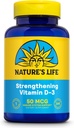 Nature's LifeBoosting Vitamin D3 2000 IU (50 mcg) - Vitamin D - Bone Health ve Immune Support Supplement - Easy-to-Swallow Softgels - 60-Day Garanti, Lab TY - 240 Hizmet, 240