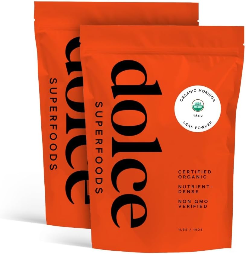 Moringa Leaf Toz - Temel Amino Asitler, Antioksiler, Protein, Vitaminler ve Omega - Moringa Oleifera Drumstick Supplement for Teas, Smoothies & Beverages (Pack of 2)