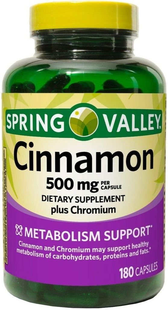 Spring Valley Cinnamon 500 mg Metabolism Destek Desteği