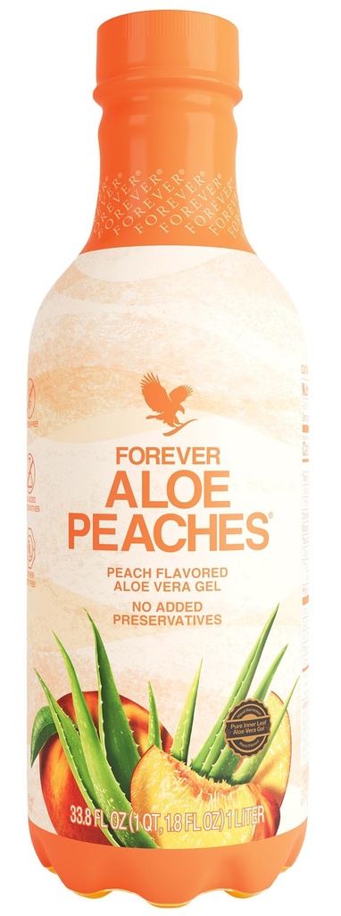 Sonsuz Yaşam - Aloe Peaches, Gerçek Peach Flavor, Destekler Digestion ve Immune System, Vegan ve Gluten-Free, 33.8 fl oz, 1 Pack